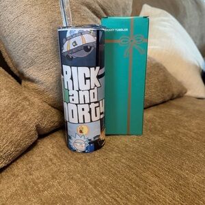 Rick and Morty Skinny Tumbler with Straw